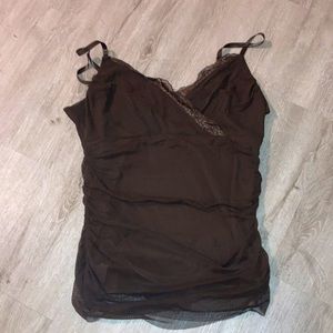 Brown Lacey tank top